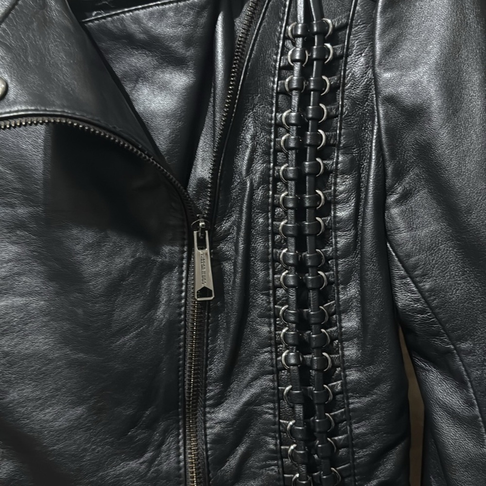 Leather women’s bike jacket authentic VICTOR HUGO - Picture 2 of 10